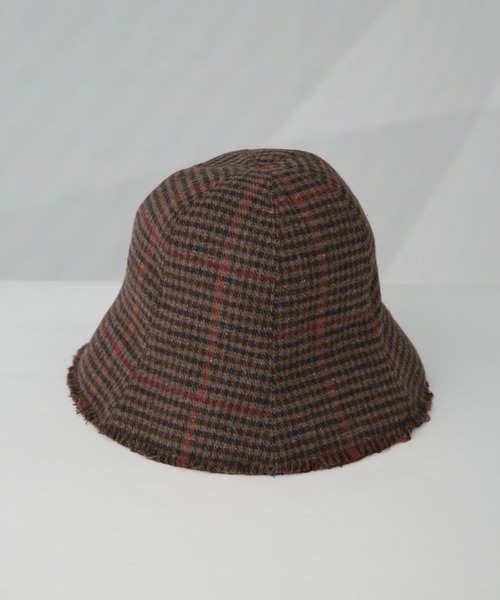 NANO universe（ナノユニバース）の「ガンクラブチェックチューリップハット（ハット・レディース・グレー/ブラウン・FREE）」の3枚目の写真