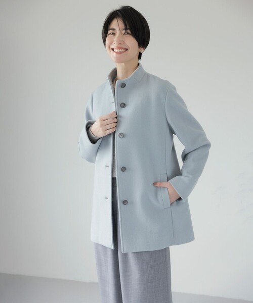 J.PRESS(ジェイプレス)の「ショートビーバー ボトルネック コート(その他アウター・レディース・ライトグレー系/ベージュ系/スカイブルー系/ブラック系・7/9/11)」の12枚目の写真