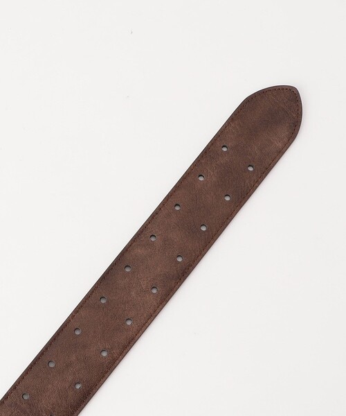 FREAK'S STORE（フリークスストア）の「フェイクレザー ムラ加工 ダブルピンベルト（ベルト・メンズ・ブラック/ブラウン・ﾌﾘ-）」の4枚目の写真