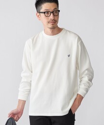 SHIPS(シップス)の【WEB限定】SHIPS:〈抗菌・防臭〉ワンポイント ロゴ バーズアイ クルーネック 長袖 Tシャツ(Tシャツ/カットソー)