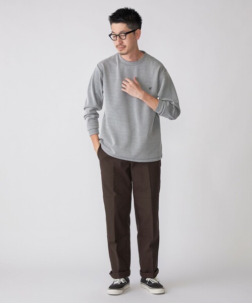 SHIPS（シップス）の「【WEB限定】SHIPS:〈抗菌・防臭〉ワンポイント ロゴ バーズアイ クルーネック 長袖 Tシャツ（Tシャツ/カットソー・メンズ・ブラック/ホワイト/ライトグレー/ダークグレー/ネイビー・SMALL/MEDIUM/LARGE/X-LARGE）」の18枚目の写真