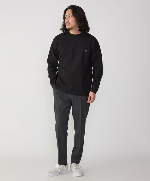 SHIPS（シップス）の「【WEB限定】SHIPS:〈抗菌・防臭〉ワンポイント ロゴ バーズアイ クルーネック 長袖 Tシャツ（Tシャツ/カットソー・メンズ・ブラック/ホワイト/ライトグレー/ダークグレー/ネイビー・SMALL/MEDIUM/LARGE/X-LARGE）」の19枚目の写真