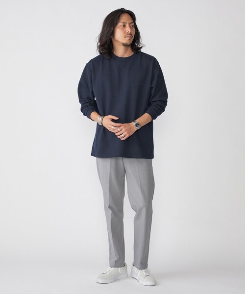 SHIPS（シップス）の「【WEB限定】SHIPS:〈抗菌・防臭〉ワンポイント ロゴ バーズアイ クルーネック 長袖 Tシャツ（Tシャツ/カットソー・メンズ・ブラック/ホワイト/ライトグレー/ダークグレー/ネイビー・SMALL/MEDIUM/LARGE/X-LARGE）」の20枚目の写真