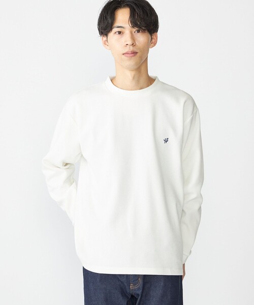 WEB限定】SHIPS:〈抗菌・防臭〉ワンポイント ロゴ バーズアイ クルー