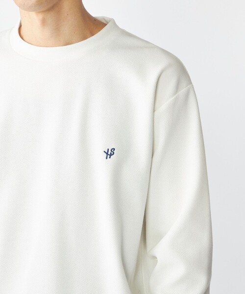 SHIPS(シップス)の「【WEB限定】SHIPS:〈抗菌・防臭〉ワンポイント ロゴ バーズアイ クルーネック 長袖 Tシャツ(Tシャツ/カットソー・メンズ・ブラック/ホワイト/ライトグレー/ダークグレー/ネイビー・SMALL/MEDIUM/LARGE/X-LARGE)」の9枚目の写真