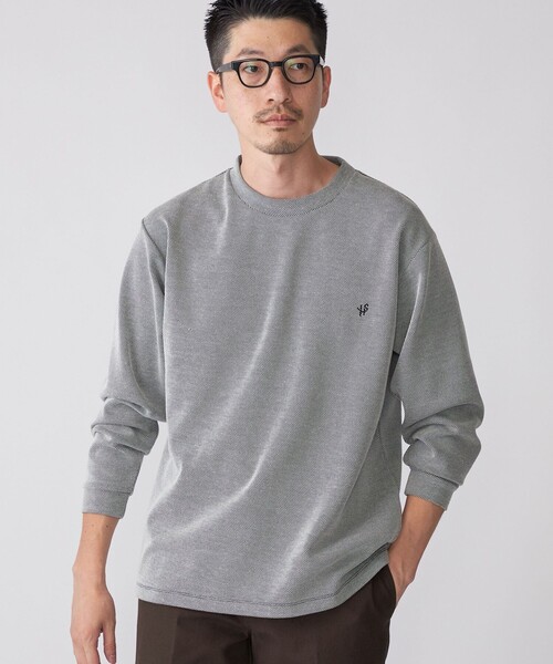 SHIPS(シップス)の「【WEB限定】SHIPS:〈抗菌・防臭〉ワンポイント ロゴ バーズアイ クルーネック 長袖 Tシャツ(Tシャツ/カットソー・メンズ・ブラック/ホワイト/ライトグレー/ダークグレー/ネイビー・SMALL/MEDIUM/LARGE/X-LARGE)」の11枚目の写真