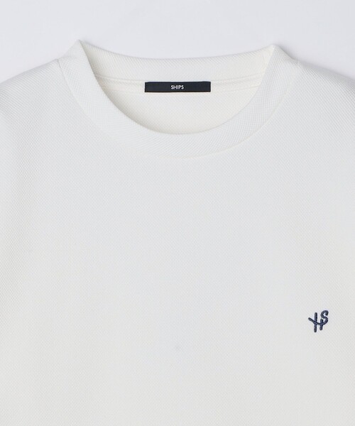 【WEB限定】SHIPS:〈抗菌・防臭〉ワンポイント ロゴ バーズアイ クルーネック 長袖 Tシャツ WEB限定】SHIPS:〈抗菌・防臭〉ワンポイント ロゴ バーズアイ