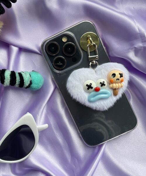 WEGO(ウィゴー)の「WEGO/ミニハートピエロモンスターぬいぐるみキーホルダー(キーホルダー・レディース・ピンク/ホワイト/グリーン系その他/オレンジ/パープル/ブラック・FREE)」の2枚目の写真