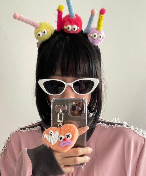 WEGO(ウィゴー)の「WEGO/ミニハートピエロモンスターぬいぐるみキーホルダー(キーホルダー・レディース・ピンク/ホワイト/グリーン系その他/オレンジ/パープル/ブラック・FREE)」の11枚目の写真