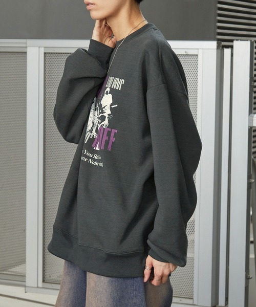 ヴィンテージライクグラフィックオーバーサイズクルーネックスウェット