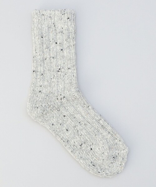 coen（コーエン）の「【H FOOT WEAR（エイチ フットウェア）】メランジリブクルーソックス（ソックス/靴下・レディース・ナチュラル/ブラック/ライトグレー/ロイヤルブルー・FREE）」の3枚目の写真