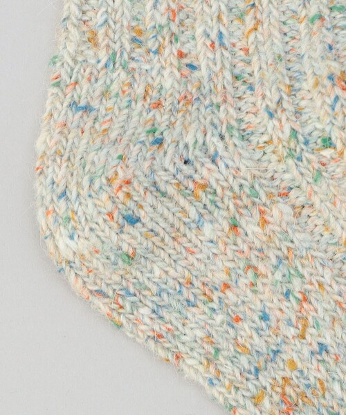 coen（コーエン）の「【H FOOT WEAR（エイチ フットウェア）】メランジリブクルーソックス（ソックス/靴下・レディース・ナチュラル/ブラック/ライトグレー/ロイヤルブルー・FREE）」の6枚目の写真