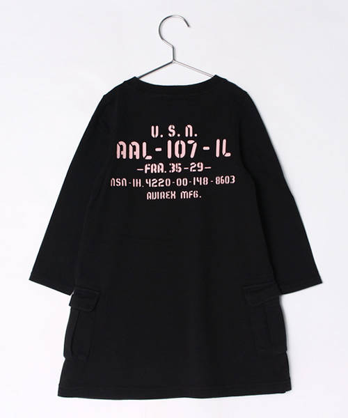 AVIREX（アヴィレックス）の「avirex/アヴィレックス/　Kids CARGO ONE PIECE（ワンピース・キッズ・ブラック/オリーブ/バーガンディー・LARGE/SMALL/MEDIUM）」の4枚目の写真