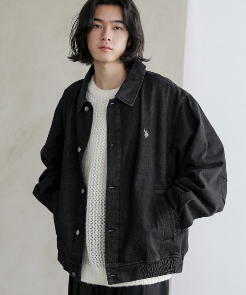 【セール】U.S. POLO ASSN.別注 ビッグシルエットショートブルゾン デニム/PU合皮（ブルゾン）｜U.S. POLO ASSN.（ユーエスポロアッスン）