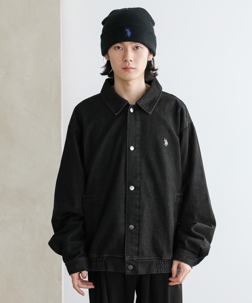 【セール】U.S. POLO ASSN.別注 ビッグシルエットショートブルゾン デニム/PU合皮（ブルゾン）｜U.S. POLO ASSN.（ユーエスポロアッスン）