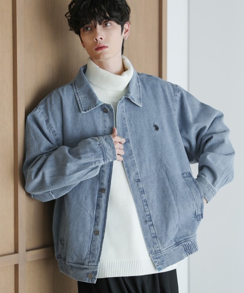 【セール】U.S. POLO ASSN.別注 ビッグシルエットショートブルゾン デニム/PU合皮（ブルゾン）｜U.S. POLO ASSN.（ユーエスポロアッスン）