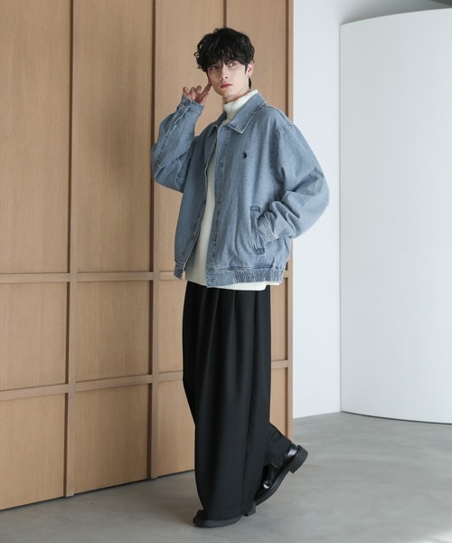 【セール】U.S. POLO ASSN.別注 ビッグシルエットショートブルゾン デニム/PU合皮（ブルゾン）｜U.S. POLO ASSN.（ユーエスポロアッスン）