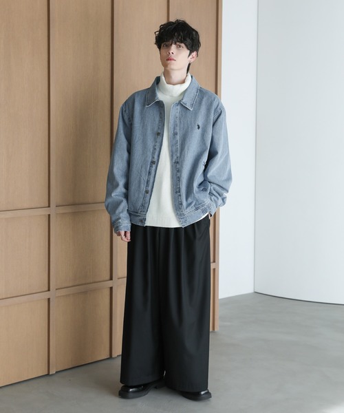 【セール】U.S. POLO ASSN.別注 ビッグシルエットショートブルゾン デニム/PU合皮（ブルゾン）｜U.S. POLO ASSN.（ユーエスポロアッスン）