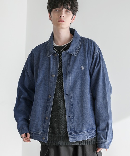 【セール】U.S. POLO ASSN.別注 ビッグシルエットショートブルゾン デニム/PU合皮（ブルゾン）｜U.S. POLO ASSN.（ユーエスポロアッスン）