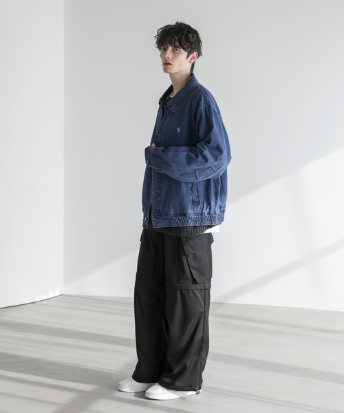 【セール】U.S. POLO ASSN.別注 ビッグシルエットショートブルゾン デニム/PU合皮（ブルゾン）｜U.S. POLO ASSN.（ユーエスポロアッスン）