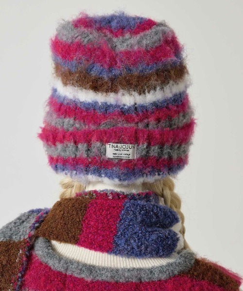TINA：JOJUN（ティーナジョジュン）の「2024Limited Edition ニット帽 TINA：JOJUN（ニットキャップ/ビーニー・レディース・パープル/ブラウン・F）」の7枚目の写真