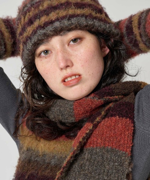 TINA：JOJUN（ティーナジョジュン）の「2024Limited Edition ニット帽 TINA：JOJUN（ニットキャップ/ビーニー・レディース・パープル/ブラウン・F）」の8枚目の写真