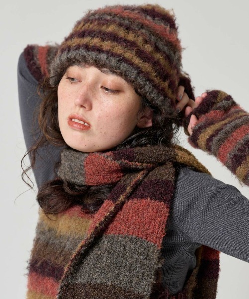 TINA：JOJUN（ティーナジョジュン）の「2024Limited Edition ニット帽 TINA：JOJUN（ニットキャップ/ビーニー・レディース・パープル/ブラウン・F）」の9枚目の写真