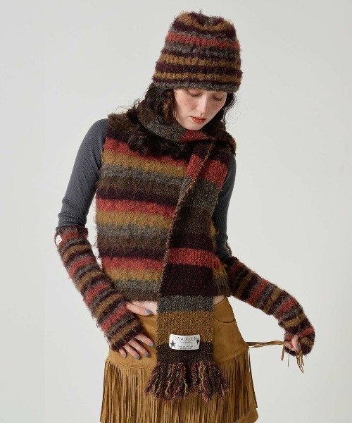 TINA：JOJUN（ティーナジョジュン）の「2024Limited Edition ニット帽 TINA：JOJUN（ニットキャップ/ビーニー・レディース・パープル/ブラウン・F）」の10枚目の写真