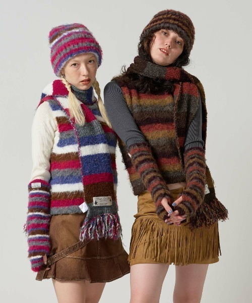 TINA：JOJUN（ティーナジョジュン）の「2024Limited Edition ニット帽 TINA：JOJUN（ニットキャップ/ビーニー・レディース・パープル/ブラウン・F）」の11枚目の写真