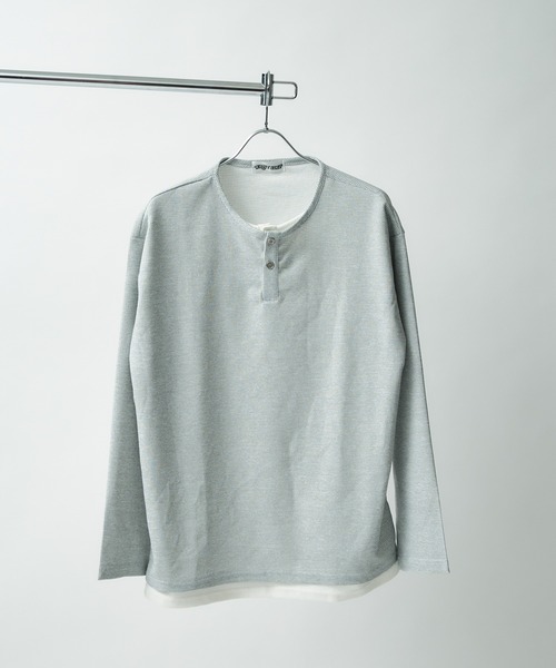 JilLA(ジルア)の「Henry Neck Long T-shirt / ヘンリーネックサーマルロングスリーブTシャツ レイヤードトップス(Tシャツ/カットソー・レディース・ブラック/グレー/ブラウン・L/M/XL)」の2枚目の写真