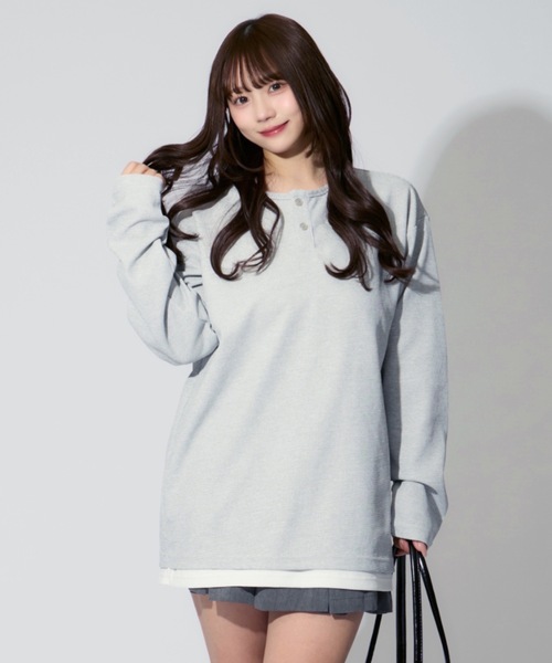 JilLA(ジルア)の「Henry Neck Long T-shirt / ヘンリーネックサーマルロングスリーブTシャツ レイヤードトップス(Tシャツ/カットソー・レディース・ブラック/グレー/ブラウン・L/M/XL)」の22枚目の写真