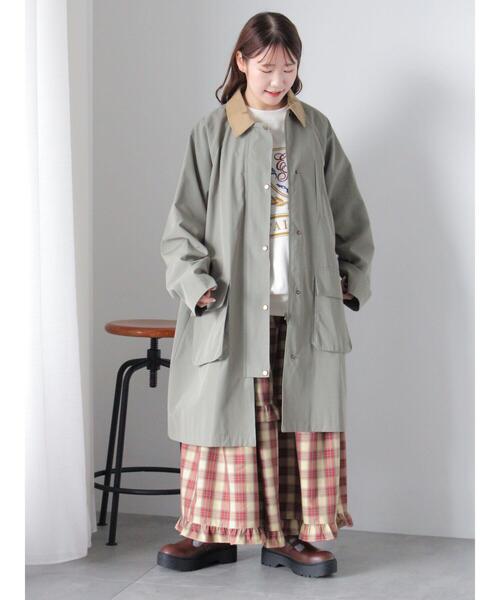 ehka sopo（エヘカソポ）の「コーデュロイ襟コート（その他アウター・レディース・ベージュ/カーキ/オリーブ・F）」の3枚目の写真