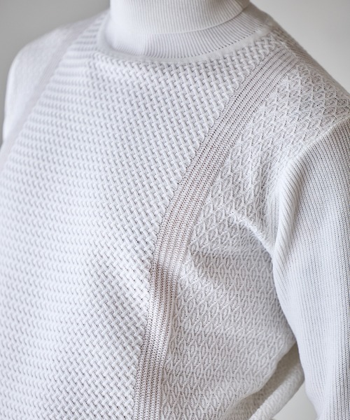 RATTLE TRAP（ラトルトラップ）の「ハイゲージ(12GG)タートルネックニット（ニット/セーター・メンズ・ブラック/ホワイト/ベージュ系その他・M/L/LL）」の14枚目の写真