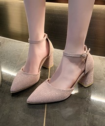 パンプス（ゴールド/金色系・ポインテッドトゥ）ファッション通販