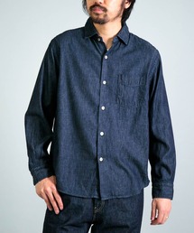 [OMNIGOD mens / オムニゴッド] 5.5ozデニム スプレッドカラーシャツ
