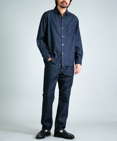 OMNIGOD mens / オムニゴッド] 5.5ozデニム スプレッドカラー
