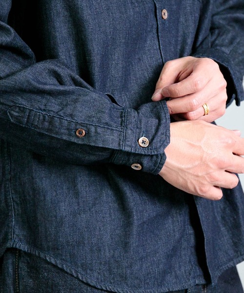 OMNIGOD mens / オムニゴッド] 5.5ozデニム スプレッドカラー
