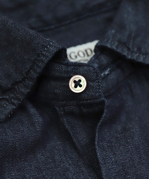OMNIGOD mens / オムニゴッド] 5.5ozデニム スプレッドカラー