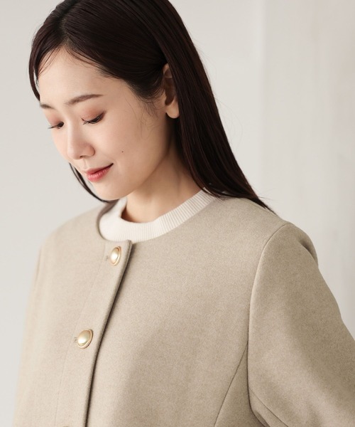 GLOBAL WORK（グローバルワーク）の「軽やかストレッチクルーコート