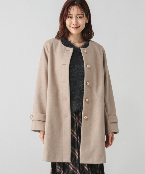 GLOBAL WORK（グローバルワーク）の「軽やかストレッチクルーコート