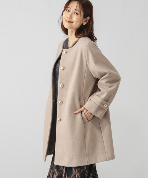 GLOBAL WORK（グローバルワーク）の「軽やかストレッチクルーコート