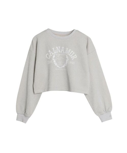 CALNAMUR(カルナムール)の「RIBBON COLLEGE LOGO SWEAT/リボンカレッジロゴスウェット【セットアップ着用可】(スウェット・レディース・シルバー/ブラック/ピンク・FREE)」の3枚目の写真