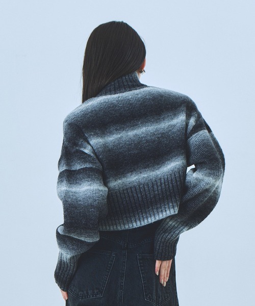 UNITED TOKYO(ユナイテッドトウキョウ)の「【残りわずか!】アルパカニットショートカーディガン|軽量/保温(ニット/セーター・レディース・ブラック/グレイッシュベージュ・FREE)」の9枚目の写真