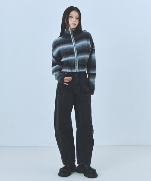 UNITED TOKYO(ユナイテッドトウキョウ)の「【残りわずか!】アルパカニットショートカーディガン|軽量/保温(ニット/セーター・レディース・ブラック/グレイッシュベージュ・FREE)」の3枚目の写真