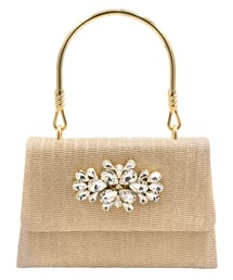 Retica（レティカ）の「結婚式バッグ キラキラ フラワーカットビジュー 2way ラメ ミニ ハンドバッグ パーティー （ハンドバッグ）」