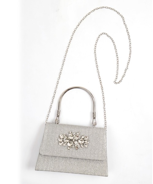 Retica(レティカ)の「結婚式バッグ キラキラ フラワーカットビジュー 2way ラメ ミニ ハンドバッグ パーティー (ハンドバッグ・レディース・ブラック/ゴールド/シルバー・FREE)」の4枚目の写真