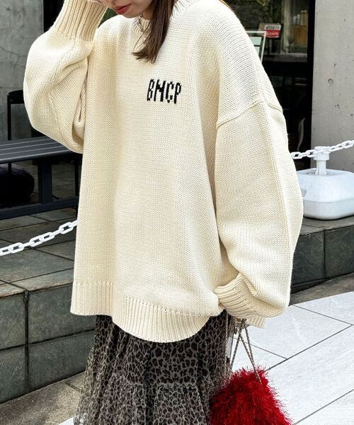 CIAOPANIC(チャオパニック)の「【BNCP】モンスターロゴジャガードニット(ニット/セーター・レディース・チャコールグレー/オフホワイト/ネイビー・FREE)」の8枚目の写真