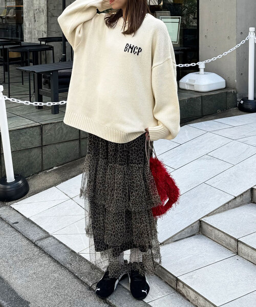 CIAOPANIC(チャオパニック)の「【BNCP】モンスターロゴジャガードニット(ニット/セーター・レディース・チャコールグレー/オフホワイト/ネイビー・FREE)」の12枚目の写真