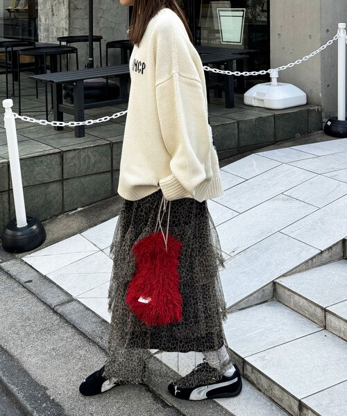 CIAOPANIC(チャオパニック)の「【BNCP】モンスターロゴジャガードニット(ニット/セーター・レディース・チャコールグレー/オフホワイト/ネイビー・FREE)」の13枚目の写真