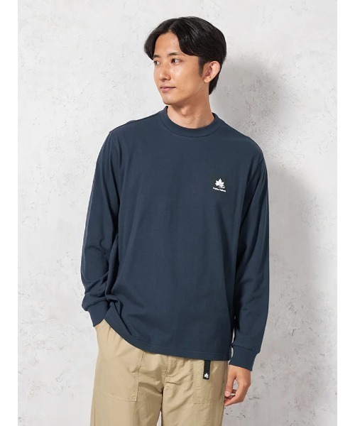HARUYAMA(ハルヤマ)の「【LOGOS-ロゴス-】 天竺プリントTシャツ リサイクル素材 カジュアルインナー 無地 秋冬(Tシャツ/カットソー・メンズ・カーキ/オフホワイト/ネイビー/ブラウン・M/L/LL)」の1枚目の写真